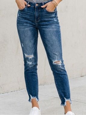 KENDALL+KYLIE RIPPED RELAXED SKINNY JEANS